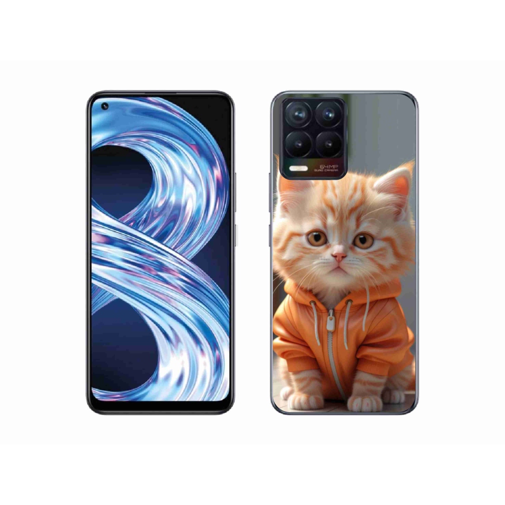 Gelový kryt mmCase na Realme 8 4G - kotě v mikině
