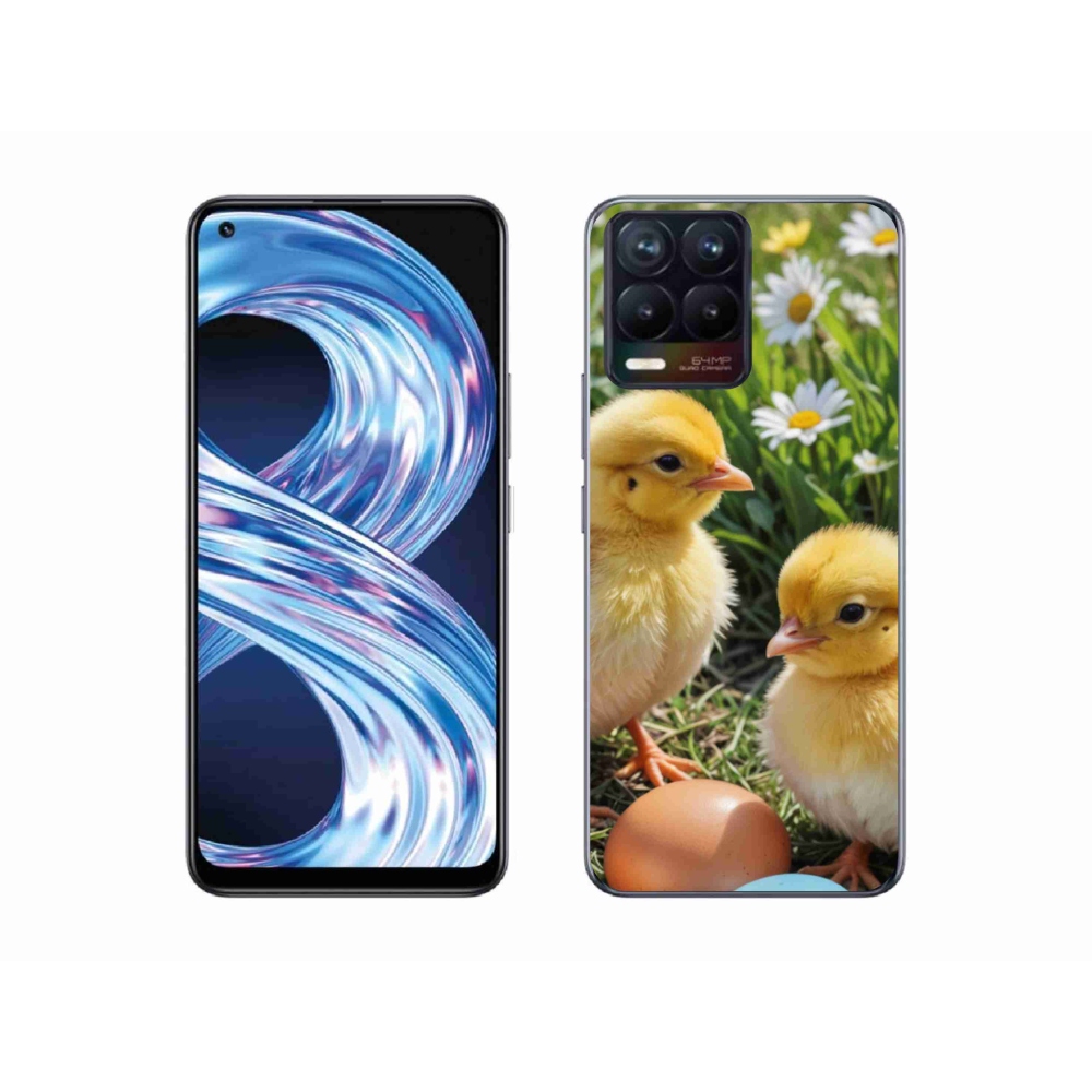 Gelový kryt mmCase na Realme 8 4G - kuřátka