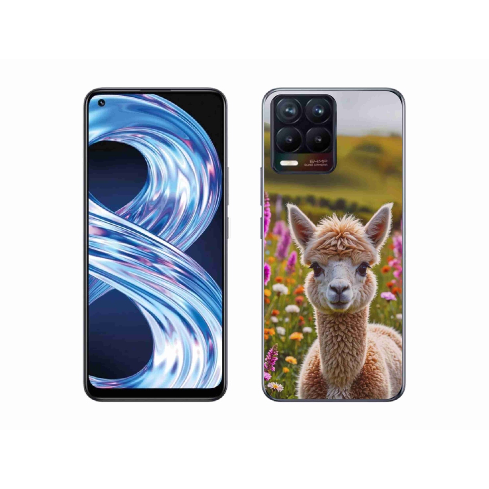 Gelový kryt mmCase na Realme 8 4G - lama na louce