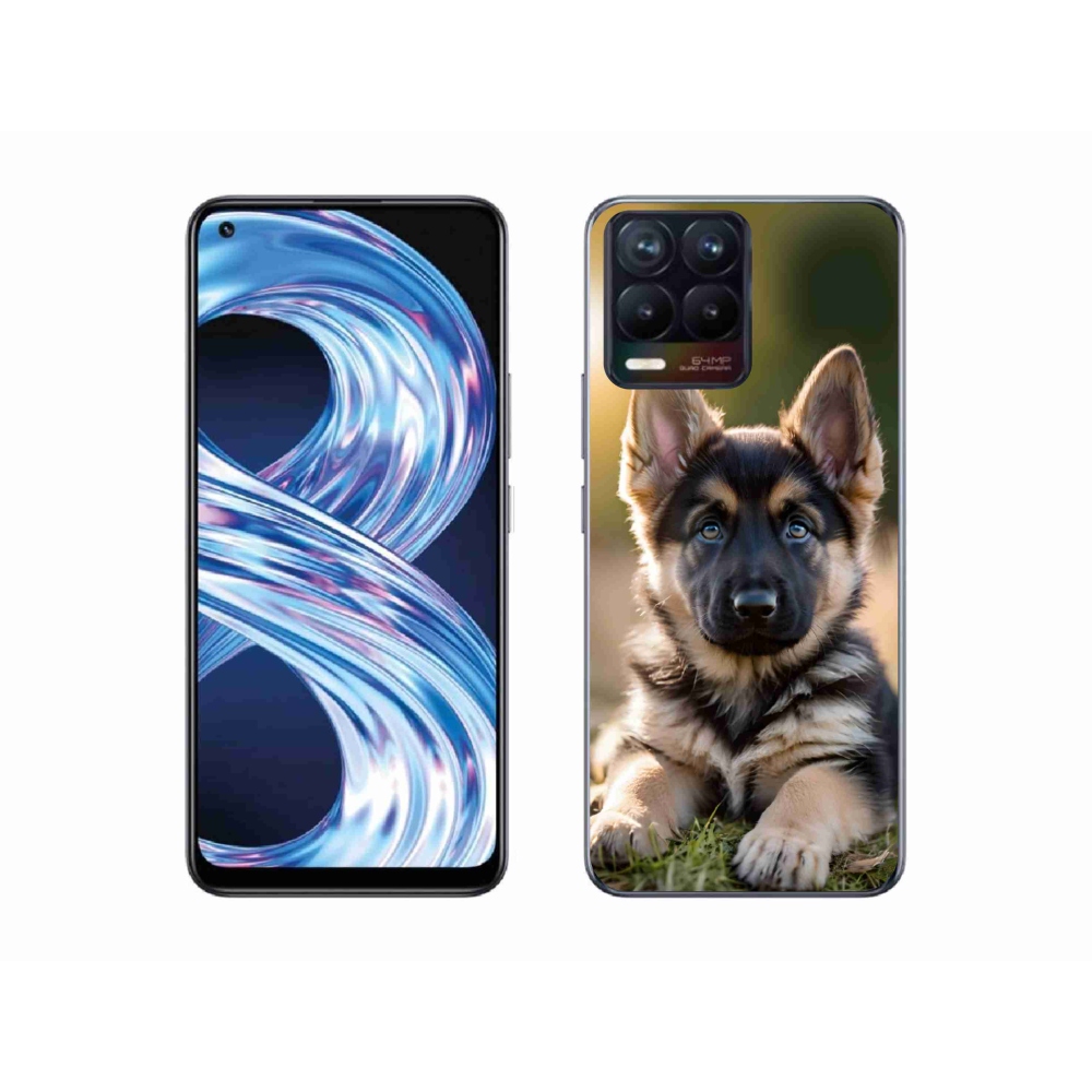 Gelový kryt mmCase na Realme 8 4G - německý ovčák v přírodě