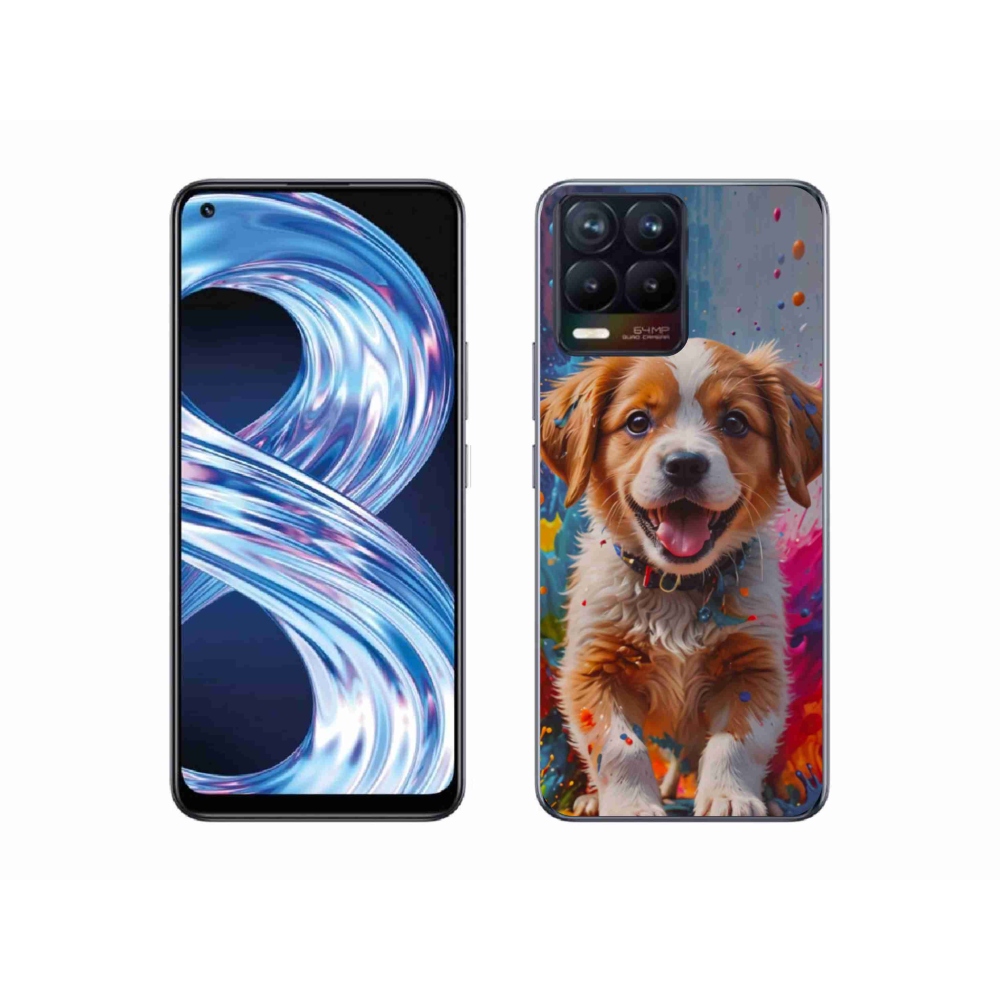 Gelový kryt mmCase na Realme 8 4G - roztomilé štěně 3