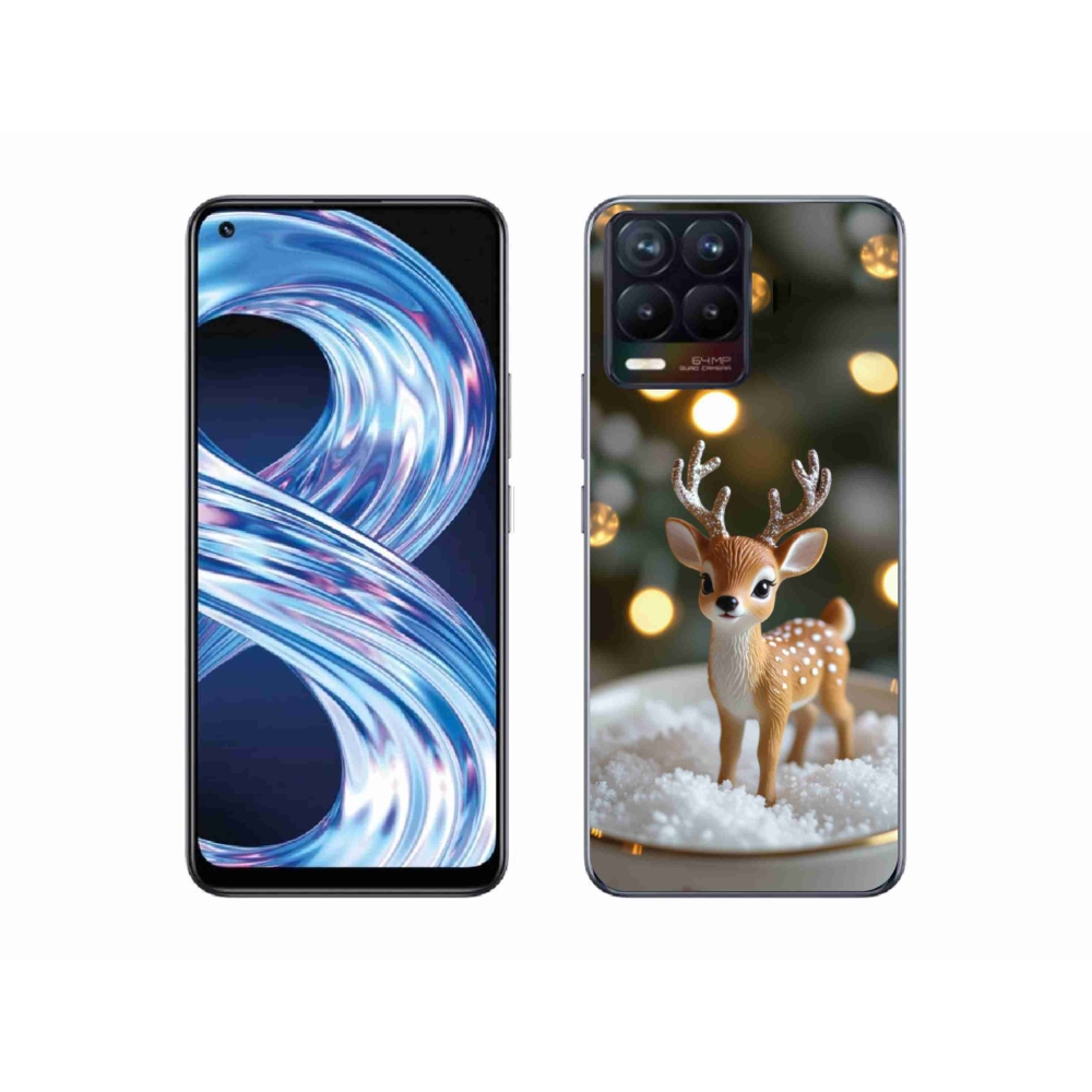 Gelový kryt mmCase na Realme 8 4G - roztomilý vánoční jelen