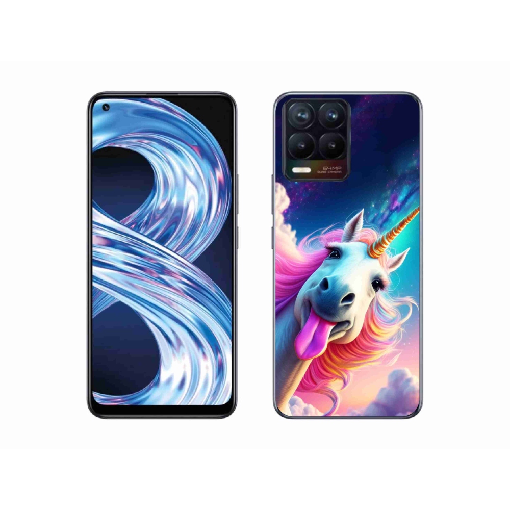 Gelový kryt mmCase na Realme 8 4G - šílený jednorožec
