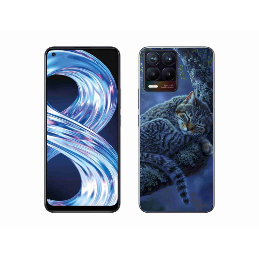 Gelový kryt mmCase na Realme 8 4G - spící kočka