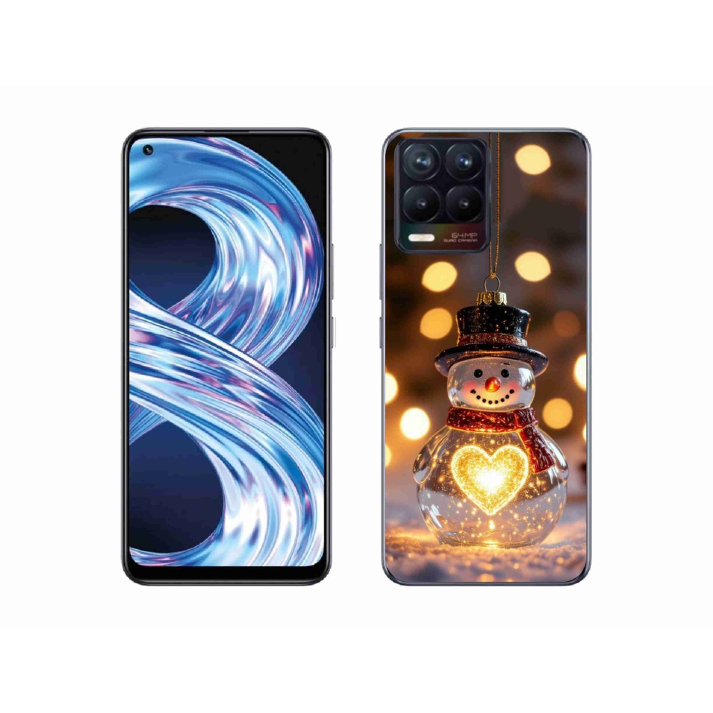 Gelový kryt mmCase na Realme 8 4G - svítící vánoční sněhulák