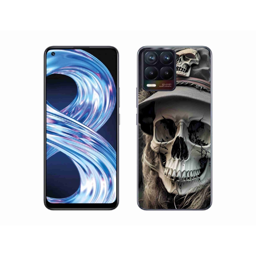 Gelový kryt mmCase na Realme 8 4G - temná lebka