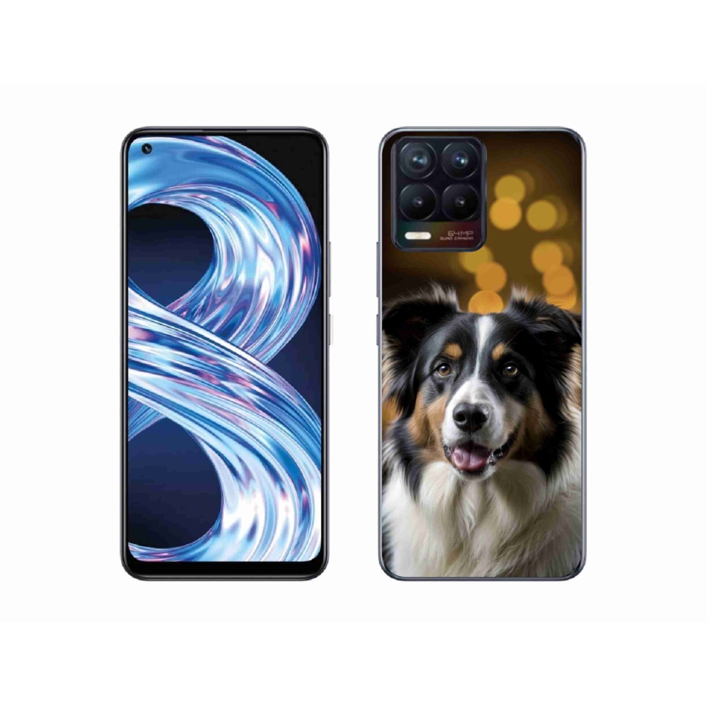 Gelový kryt mmCase na Realme 8 4G - usměvavý australský ovčák
