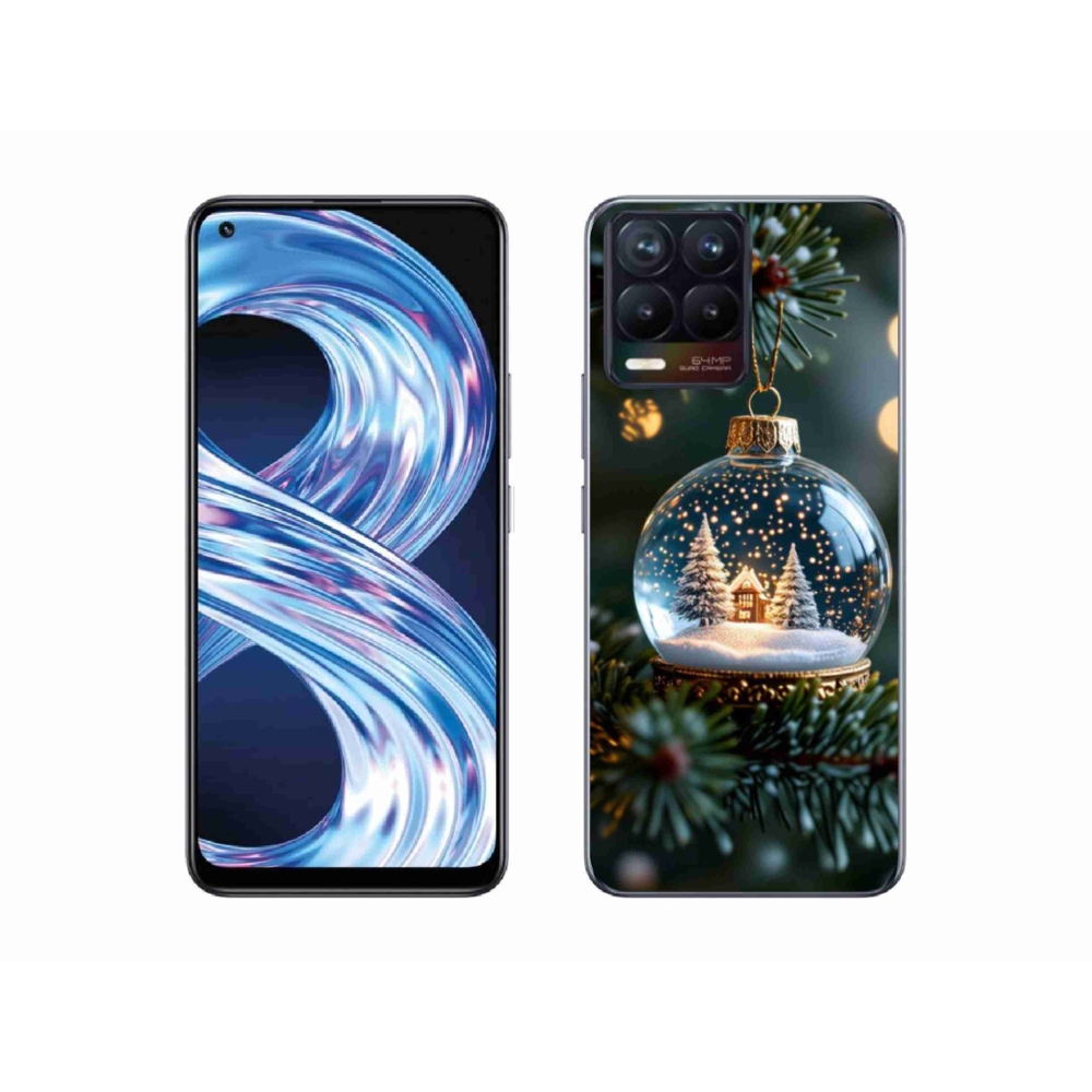 Gelový kryt mmCase na Realme 8 4G - vánoční koule 2