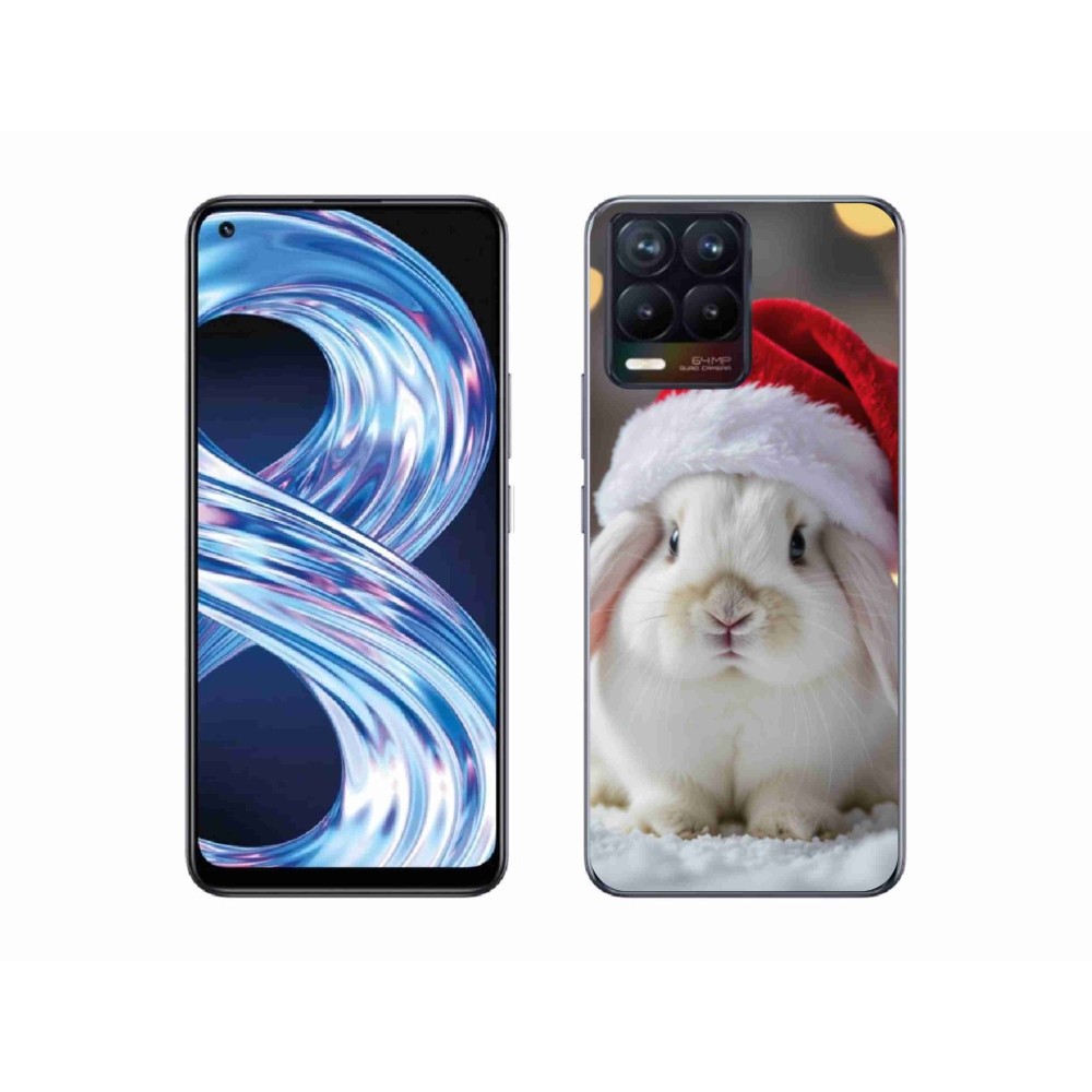 Gelový kryt mmCase na Realme 8 4G - vánoční králík