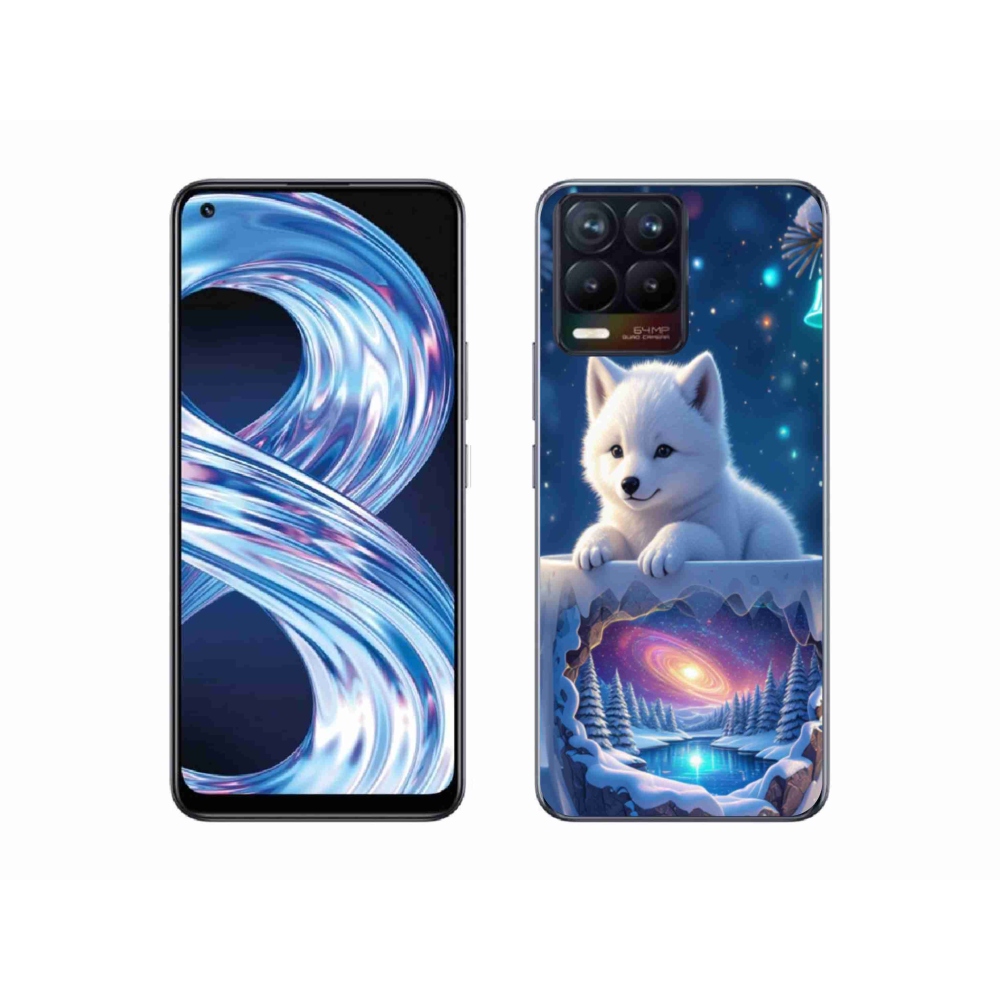 Gelový kryt mmCase na Realme 8 4G - vánoční štěně