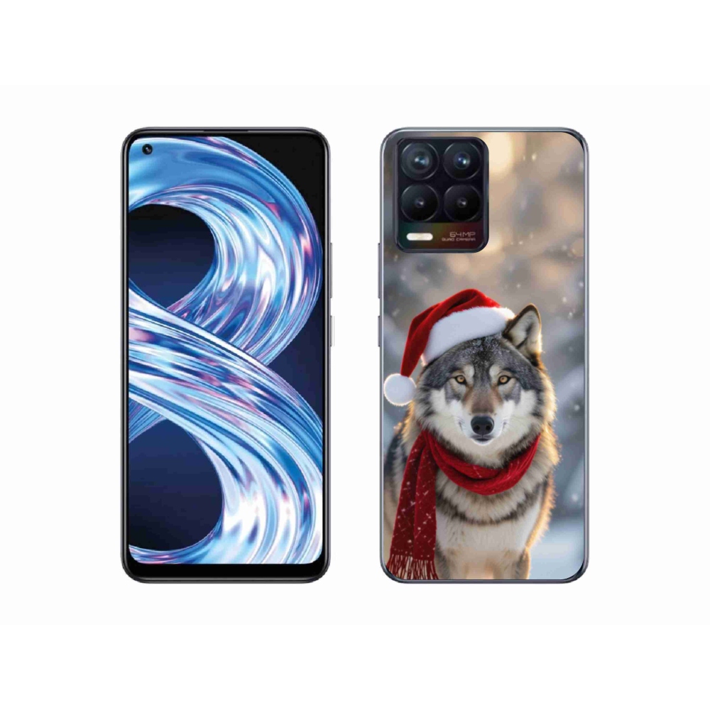 Gelový kryt mmCase na Realme 8 4G - vánoční vlk