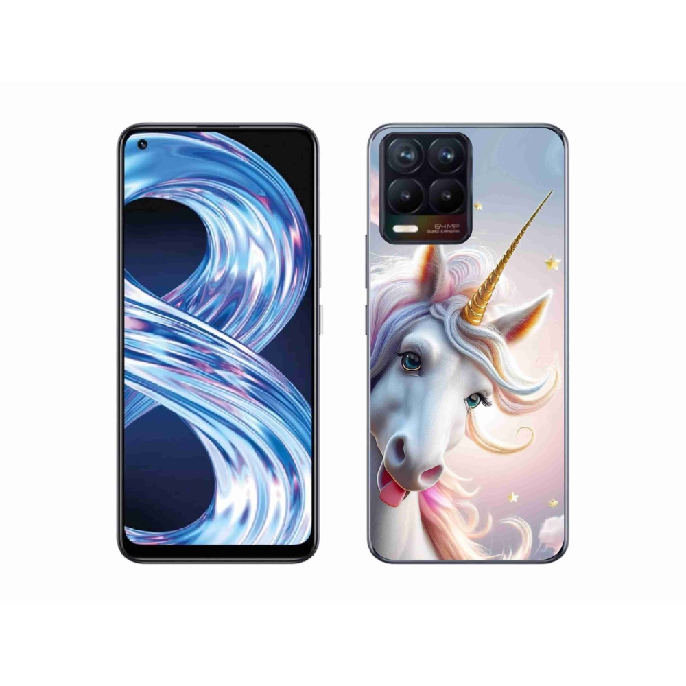 Gelový kryt mmCase na Realme 8 4G - veselý jednorožec