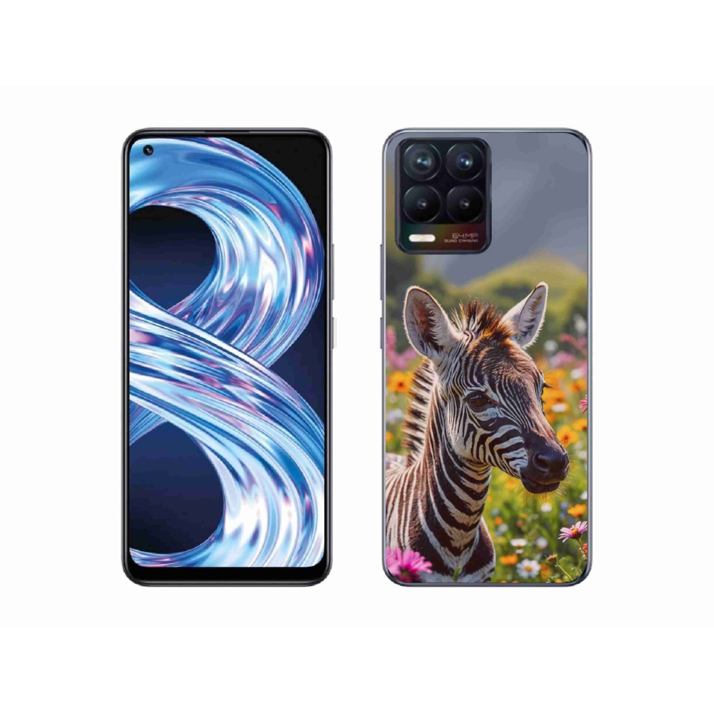 Gelový kryt mmCase na Realme 8 4G - zebra na louce