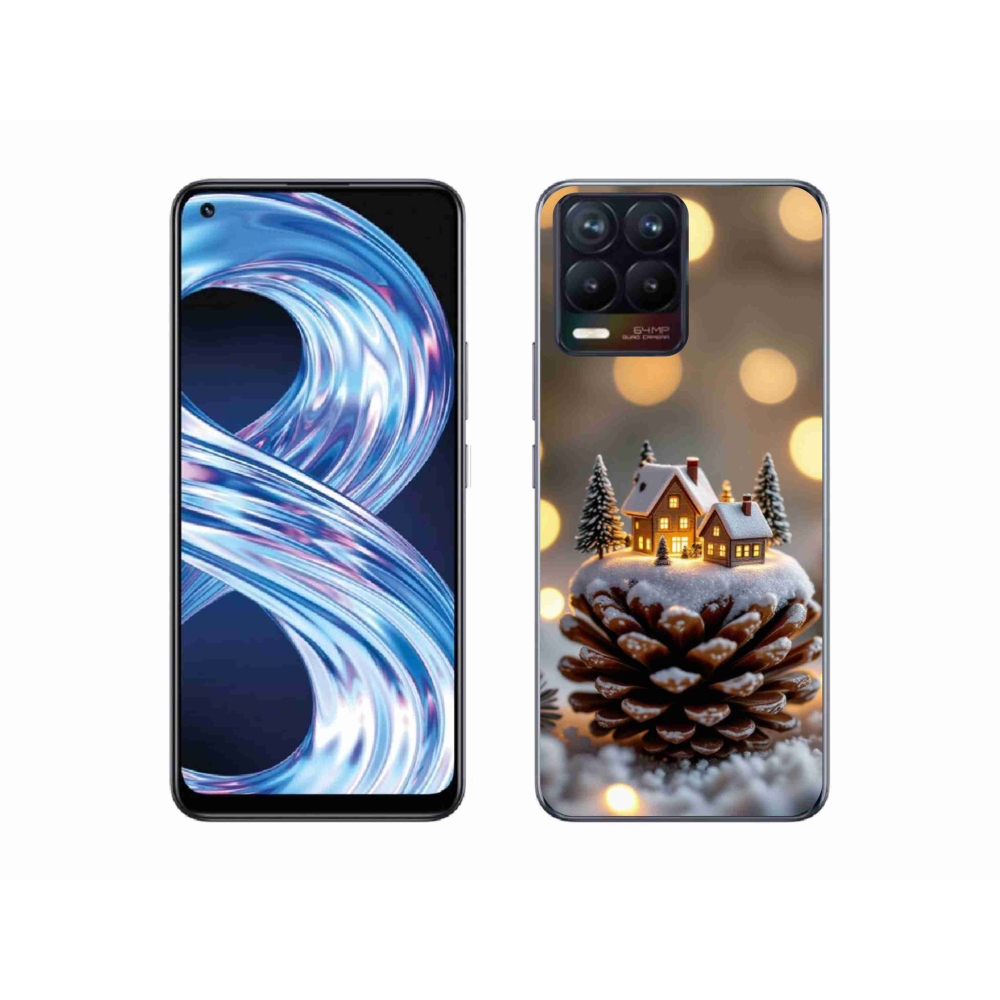Gelový kryt mmCase na Realme 8 4G - zimní vesnička