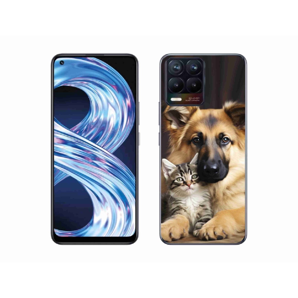 Gelový kryt mmCase na Realme 8 4G - zvířecí přátelství