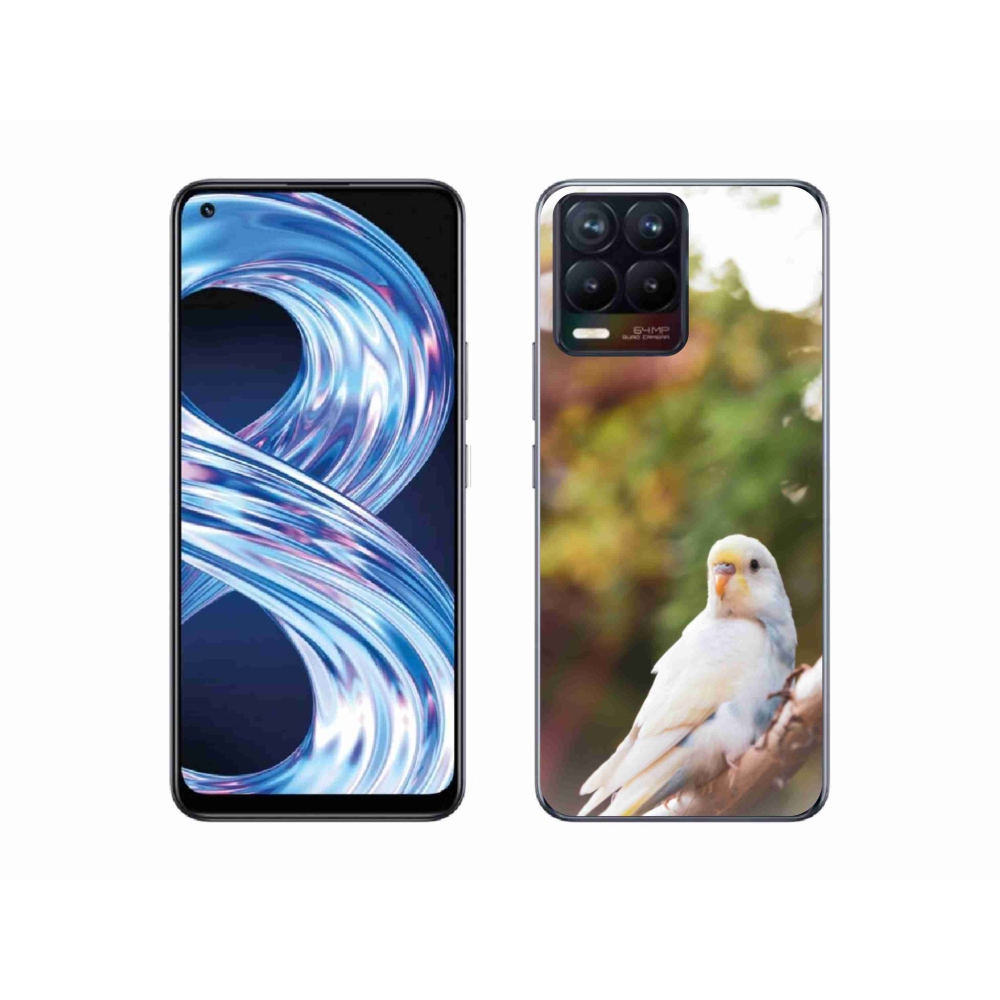 Gelový kryt mmCase na Realme 8 Pro - andulka bílá
