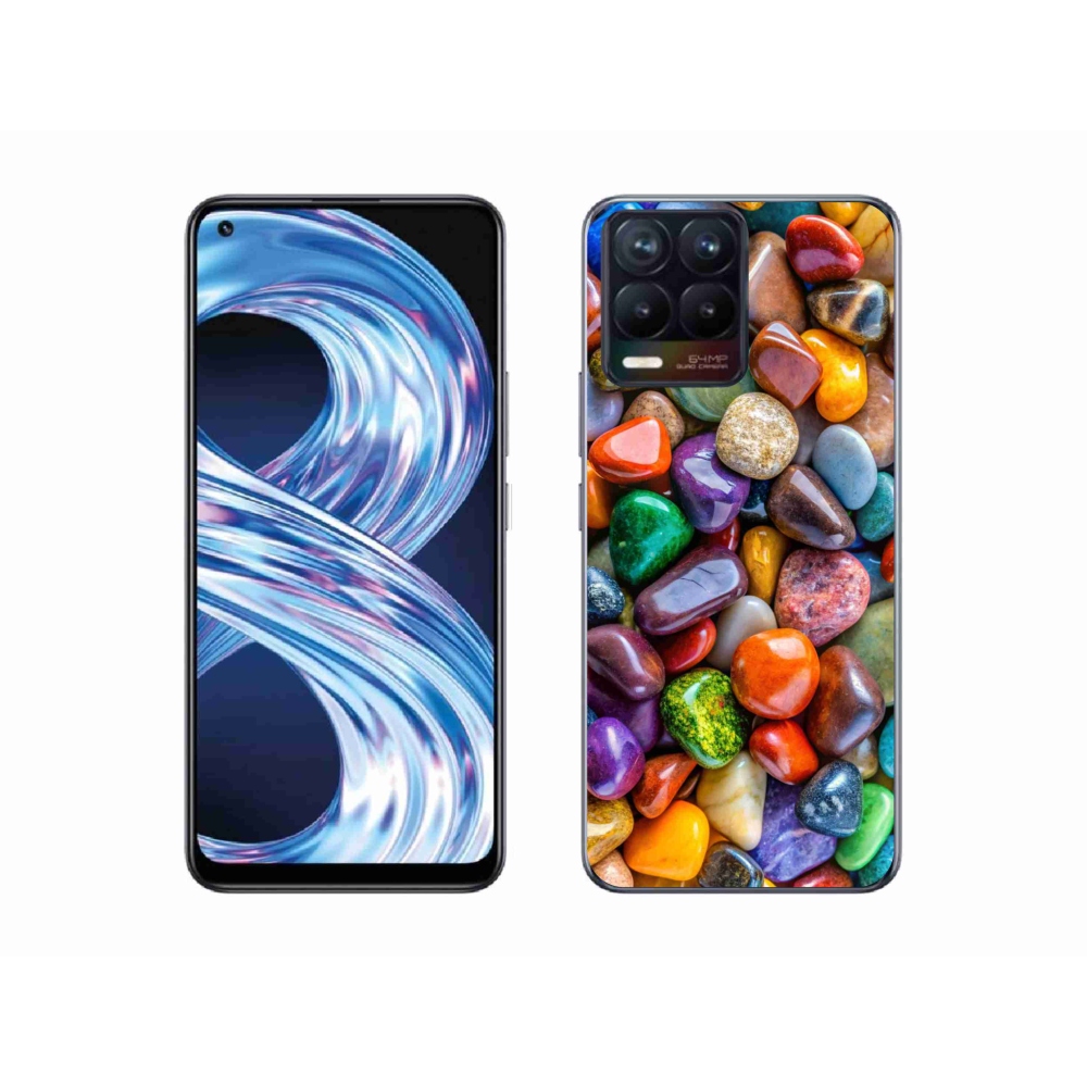 Gelový kryt mmCase na Realme 8 Pro - barevné kamínky
