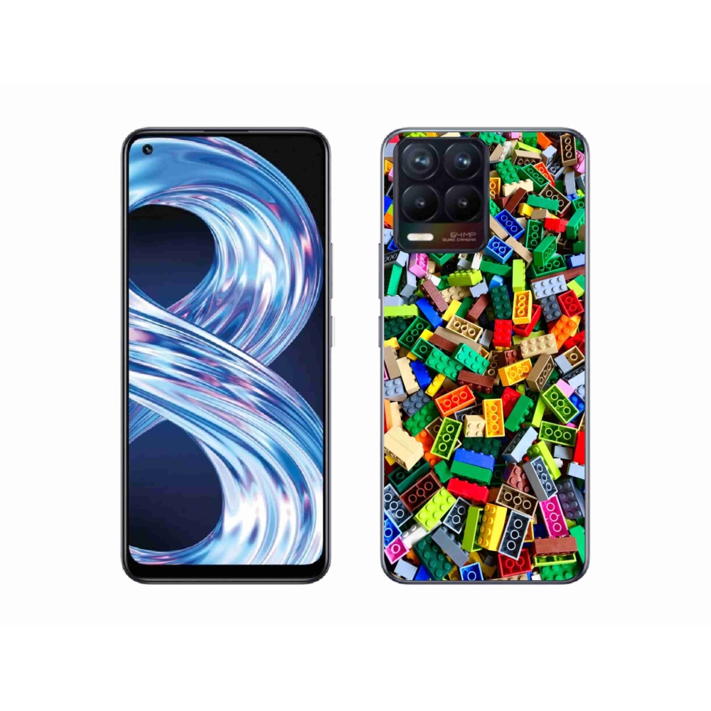Gelový kryt mmCase na Realme 8 Pro - barevné stavební kostky