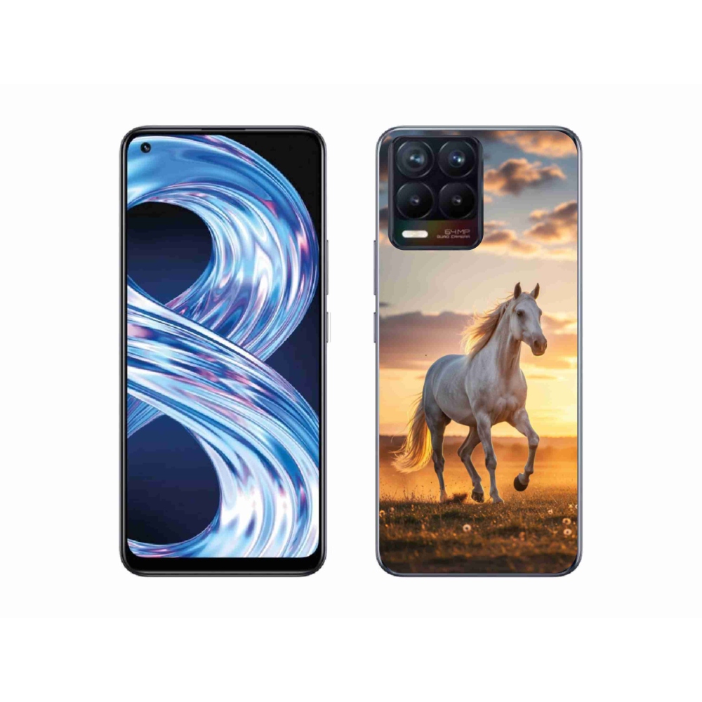 Gelový kryt mmCase na Realme 8 Pro - běžící bílý kůň 2