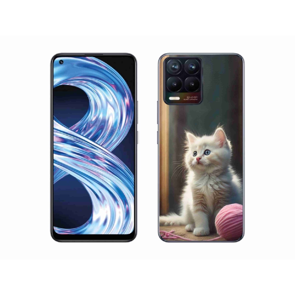 Gelový kryt mmCase na Realme 8 Pro - bílé kotě 2