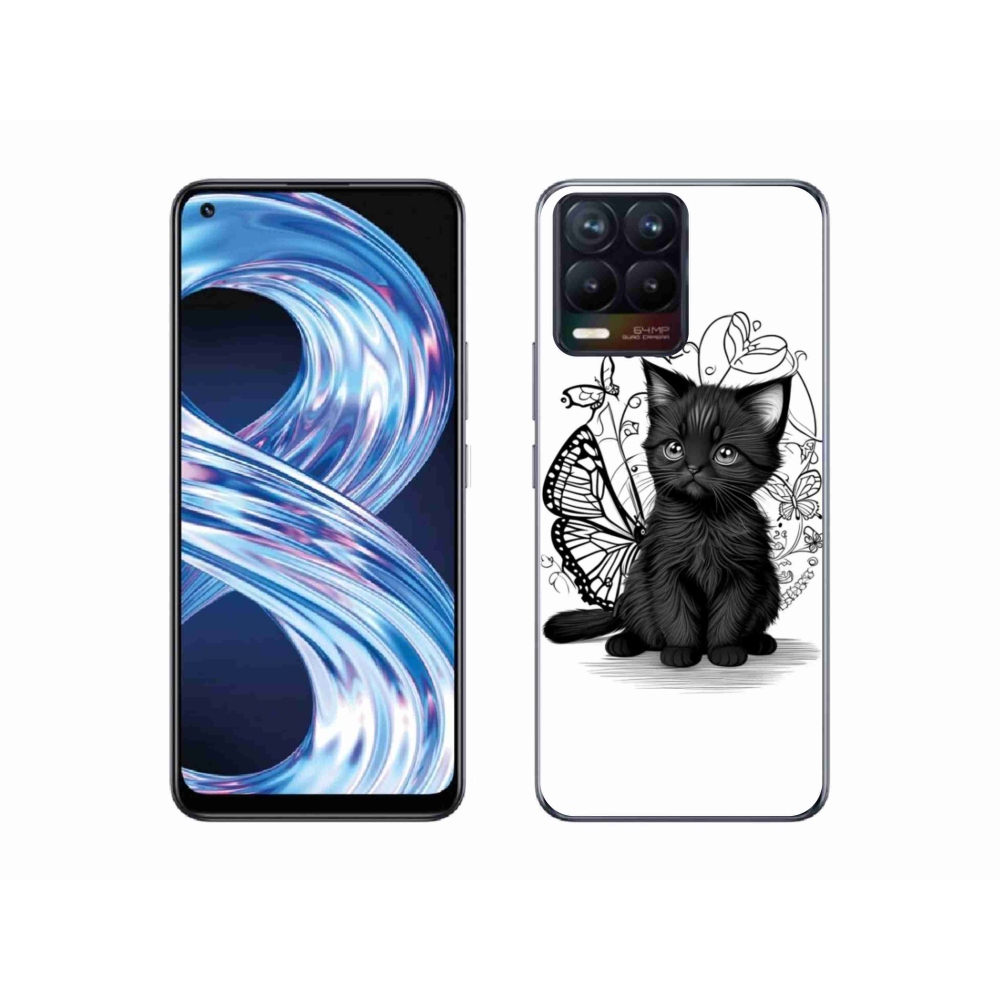 Gelový kryt mmCase na Realme 8 Pro - černé kotě
