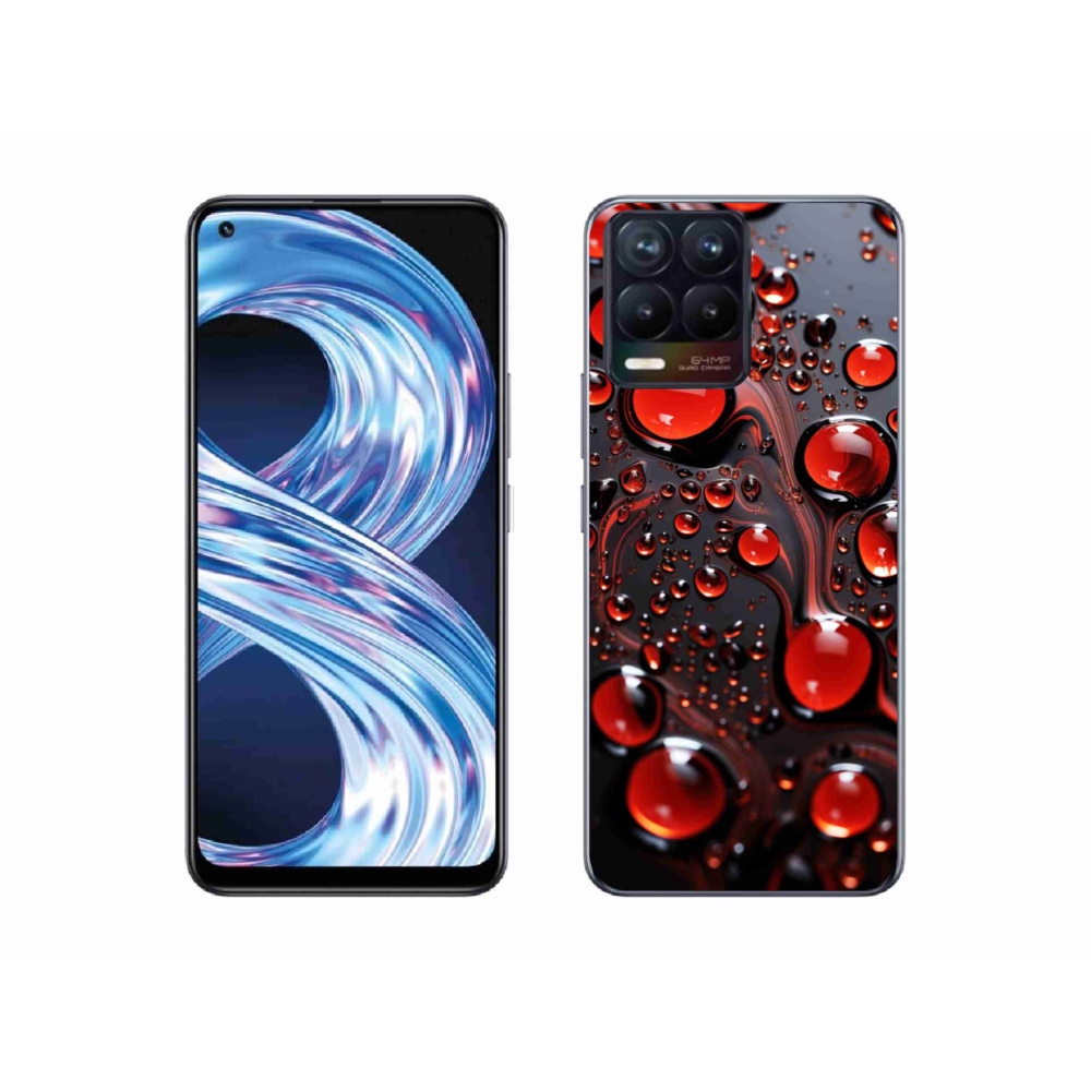 Gelový kryt mmCase na Realme 8 Pro - červené kapky 2