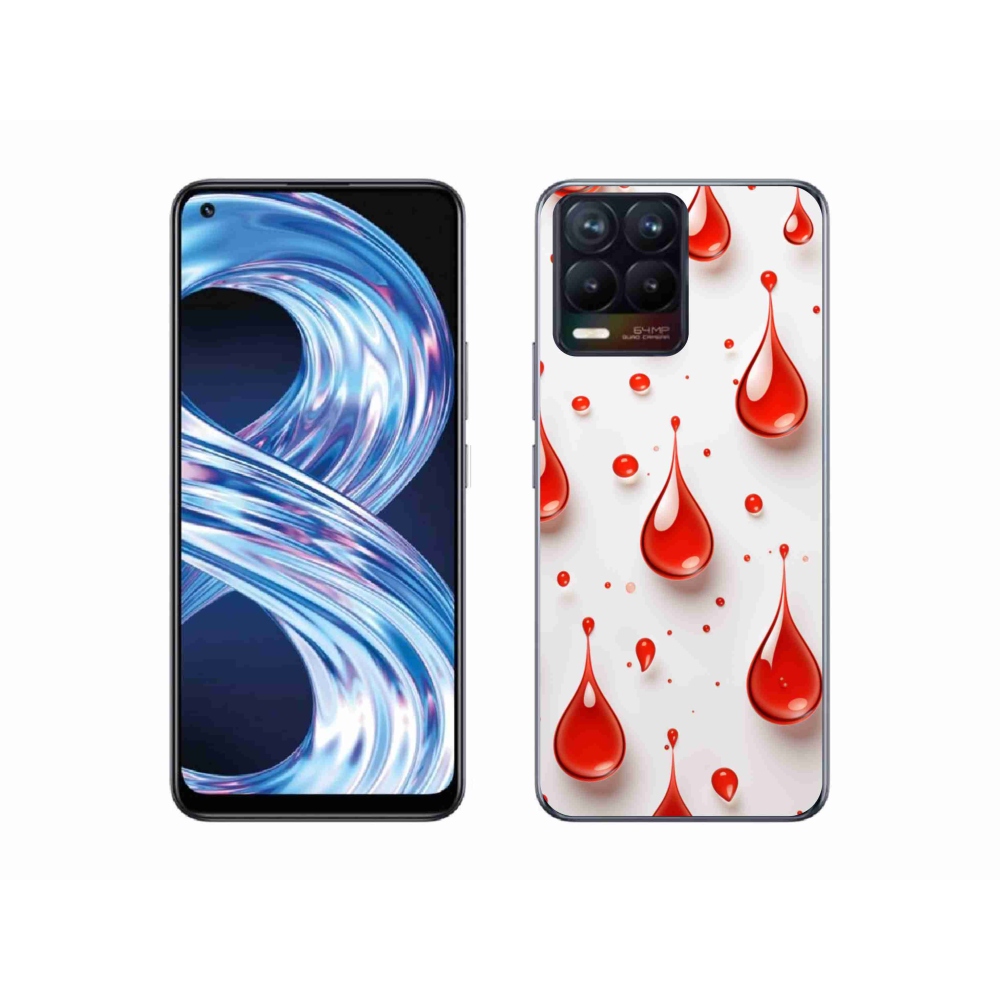 Gelový kryt mmCase na Realme 8 Pro - červené kapky