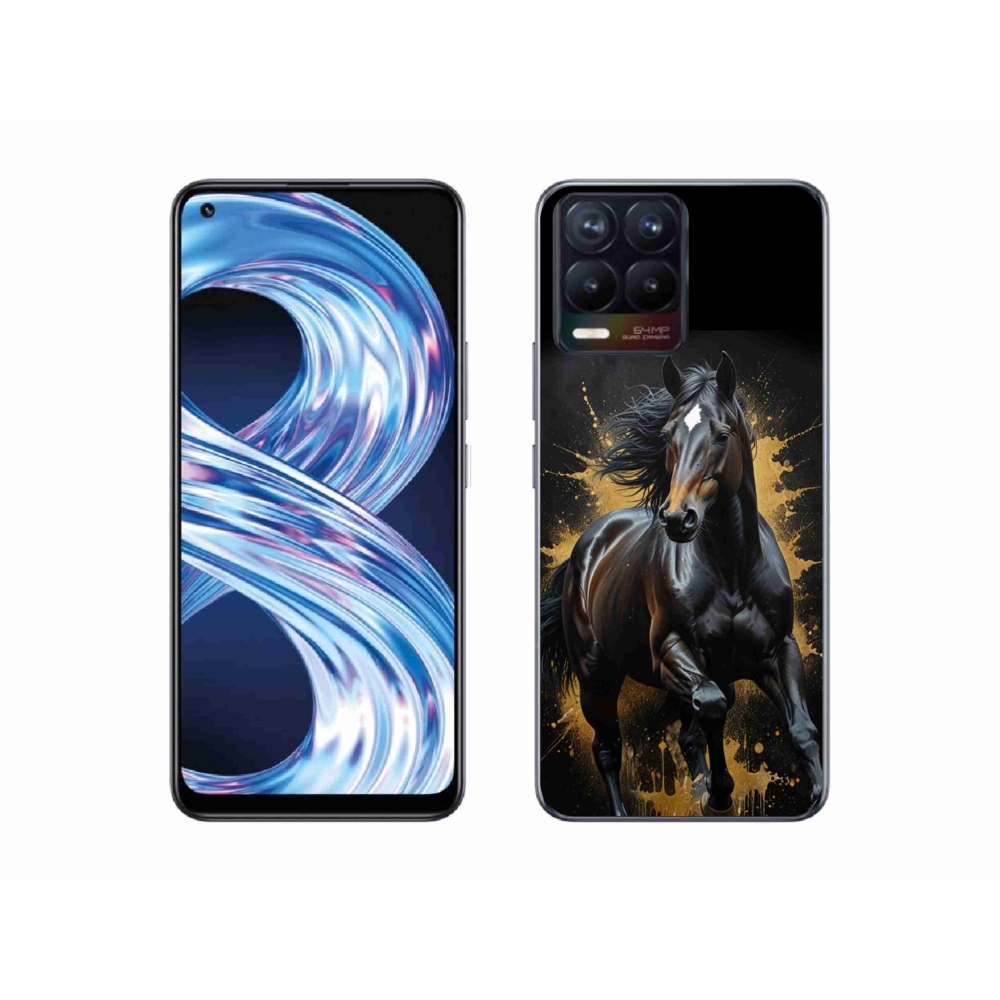 Gelový kryt mmCase na Realme 8 Pro - elegantní černý hřebec