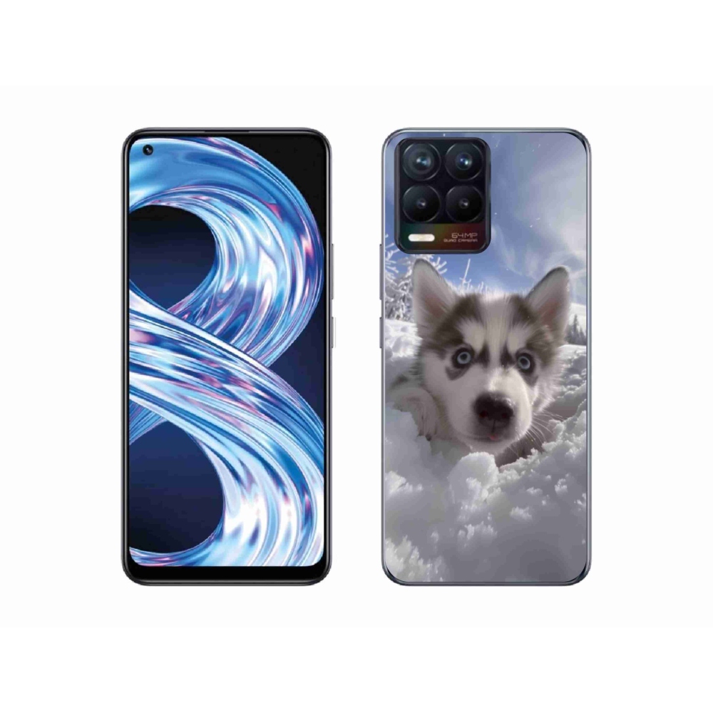 Gelový kryt mmCase na Realme 8 Pro - husky ve sněhu