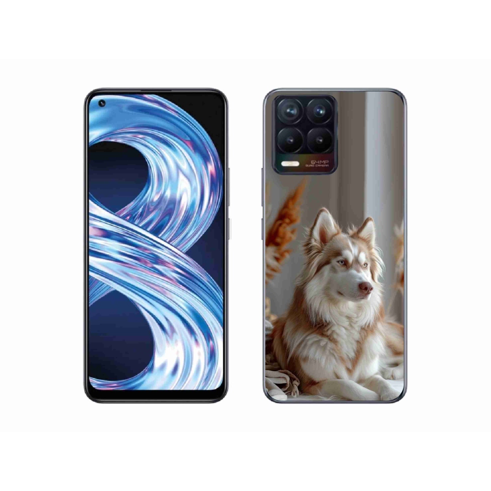 Gelový kryt mmCase na Realme 8 Pro - klidný sibiřský husky