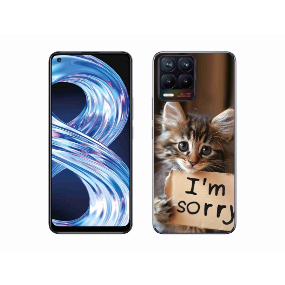 Gelový kryt mmCase na Realme 8 Pro - kočíčí omluva