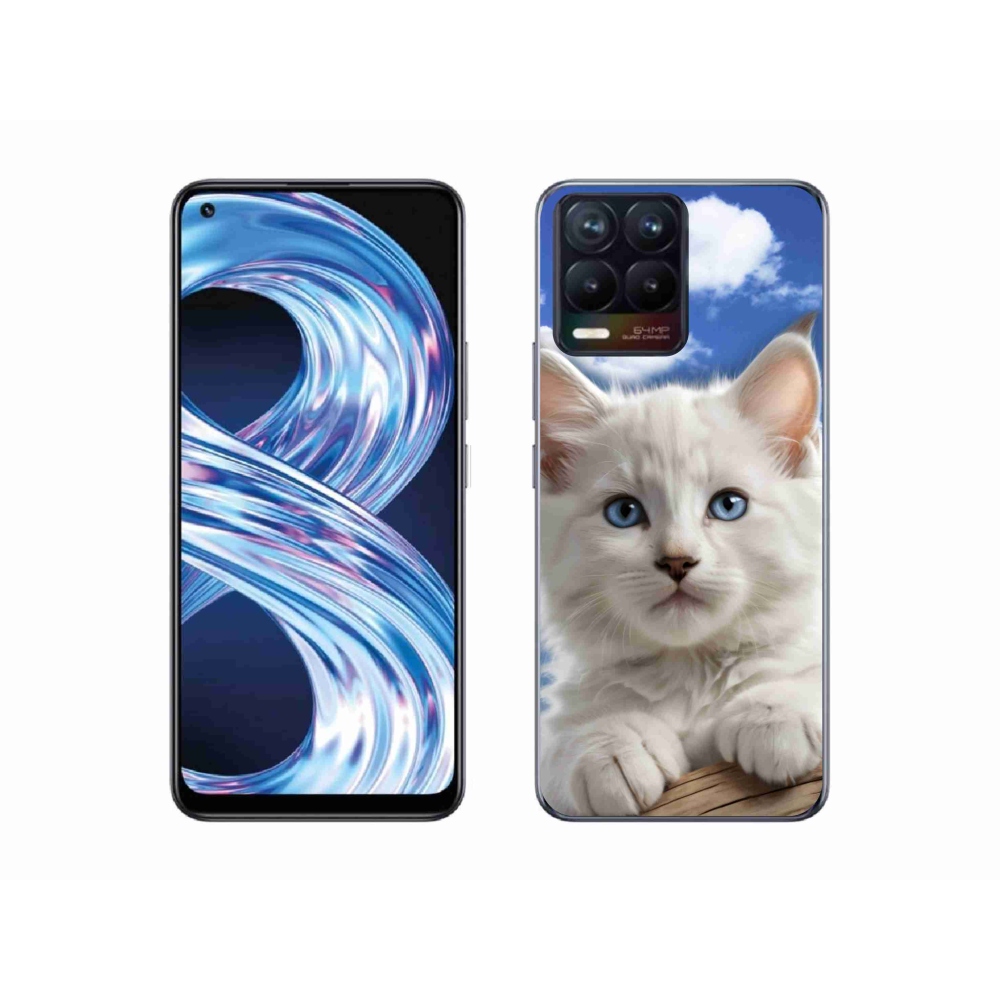 Gelový kryt mmCase na Realme 8 Pro - kotě a oblaka