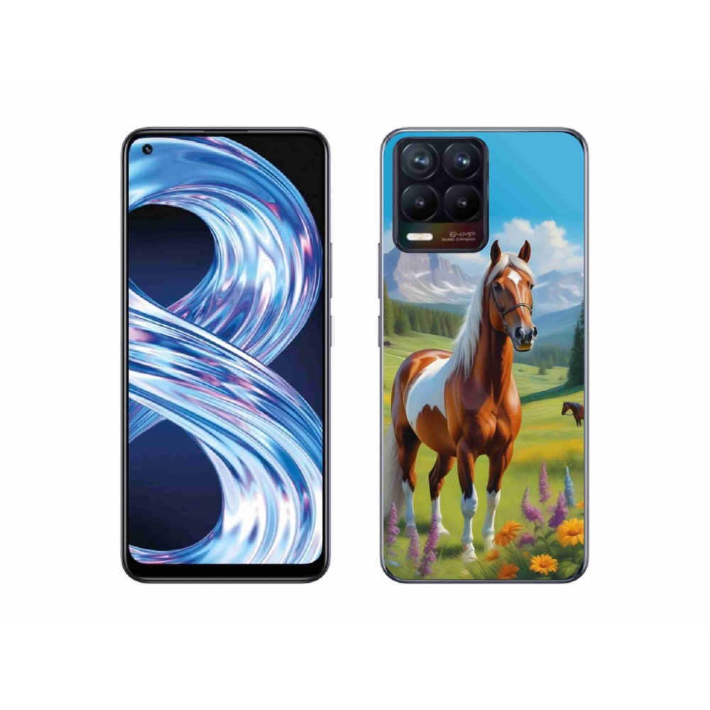 Gelový kryt mmCase na Realme 8 Pro - kůň na louce