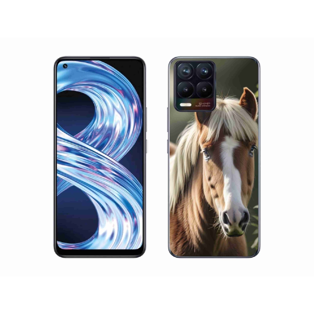 Gelový kryt mmCase na Realme 8 Pro - kůň se světlou hřívou