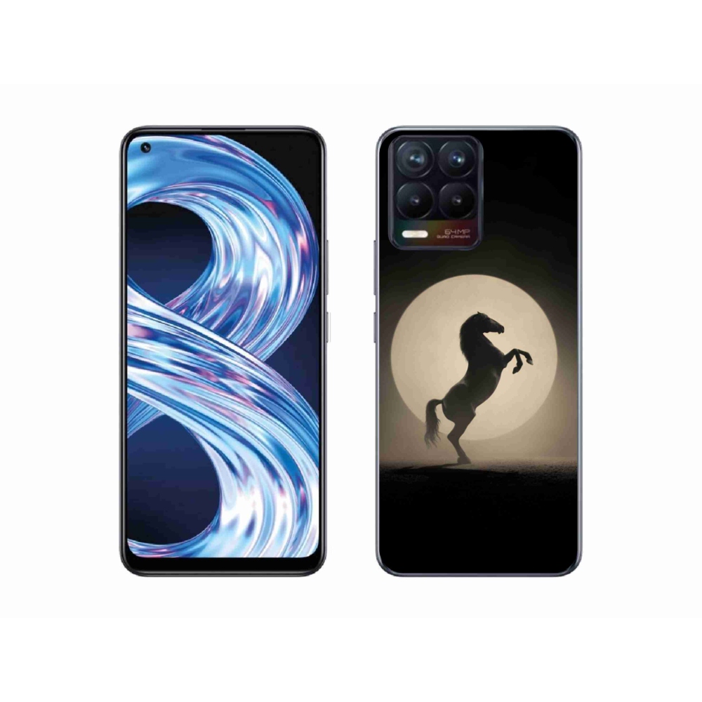 Gelový kryt mmCase na Realme 8 Pro - kůň v siluetě