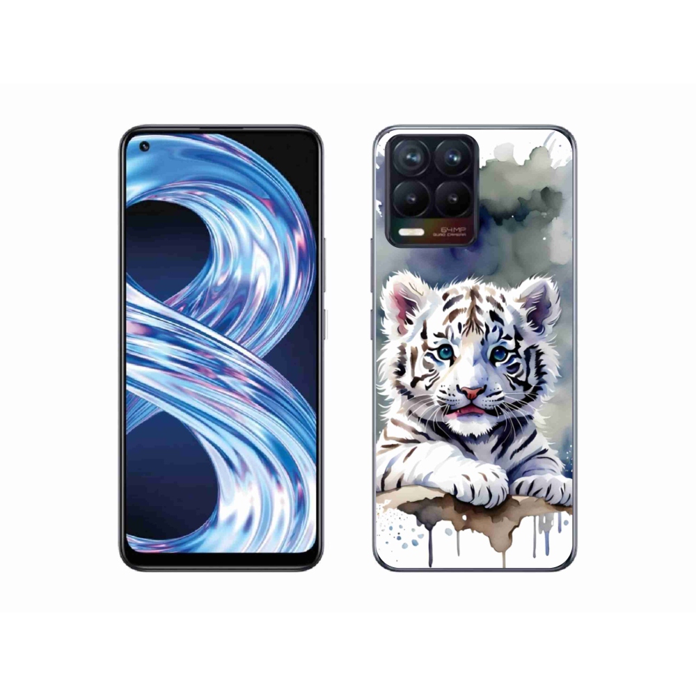 Gelový kryt mmCase na Realme 8 Pro - mládě bílého tygra