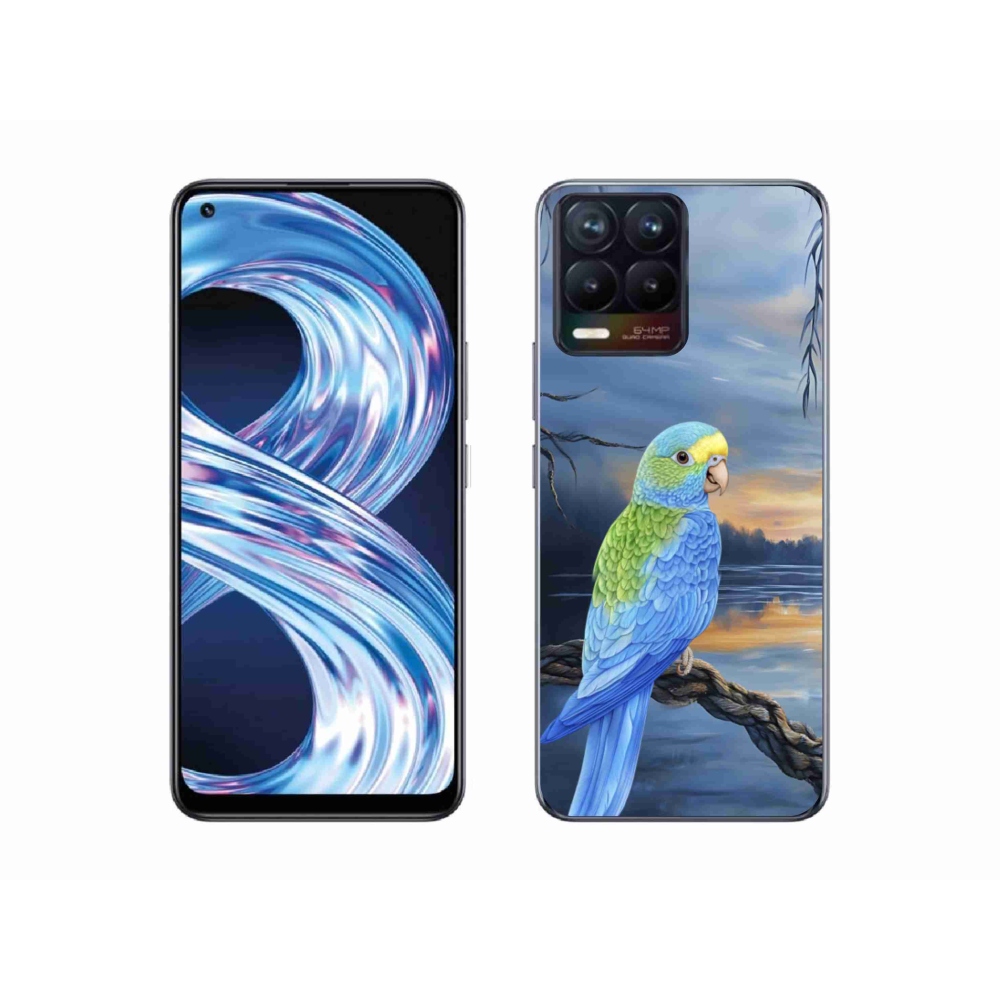 Gelový kryt mmCase na Realme 8 Pro - modrý papoušek