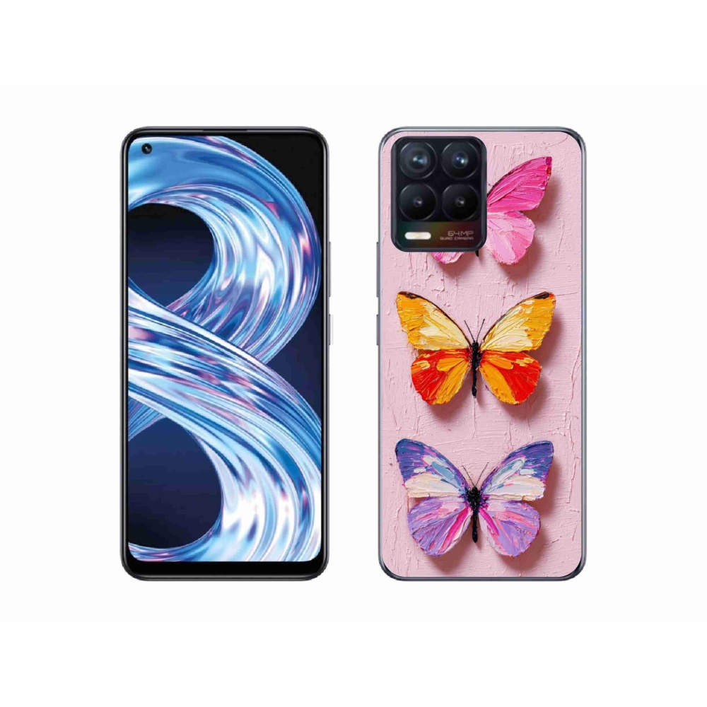 Gelový kryt mmCase na Realme 8 Pro - motýlí trojice