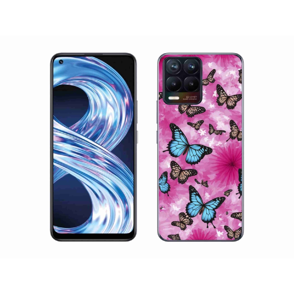 Gelový kryt mmCase na Realme 8 Pro - motýlí zahrada