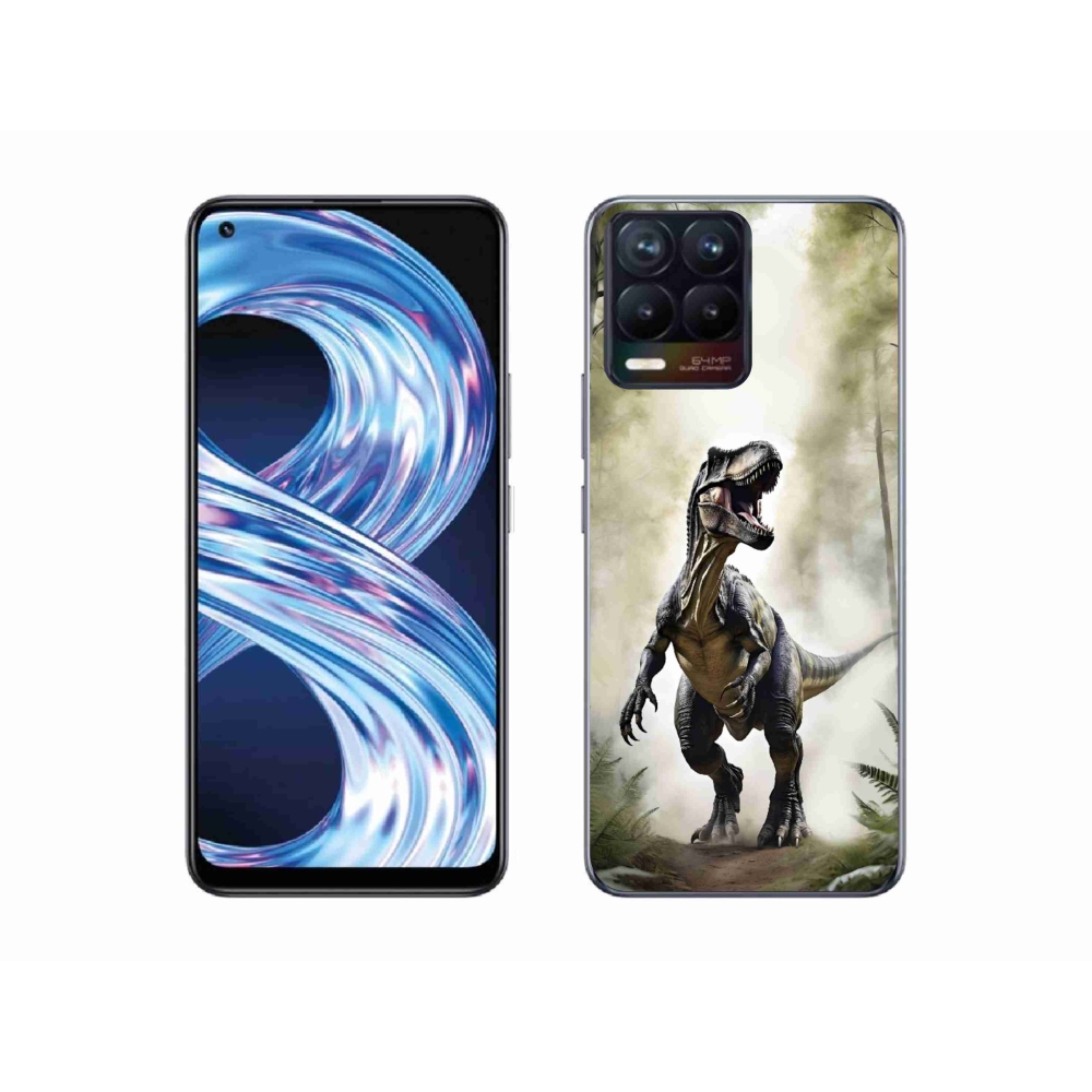 Gelový kryt mmCase na Realme 8 Pro - naštvaný T-Rex