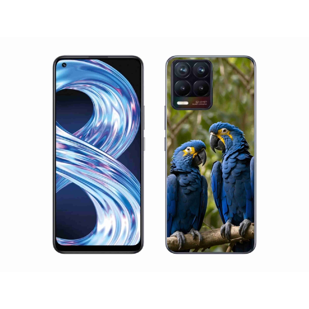 Gelový kryt mmCase na Realme 8 Pro - papouščí duo