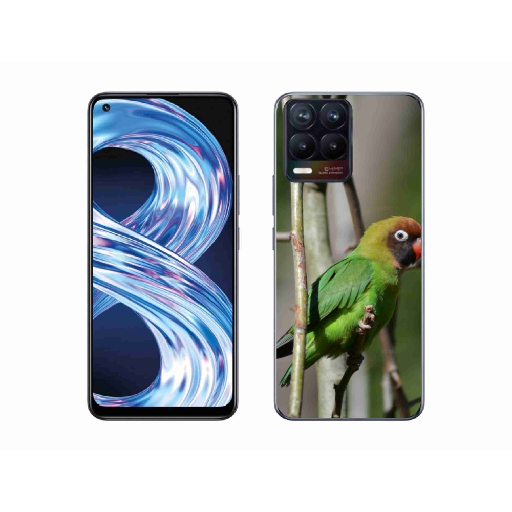 Gelový kryt mmCase na Realme 8 Pro - papoušek agapornis