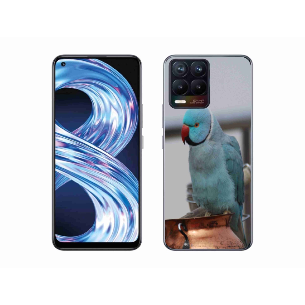 Gelový kryt mmCase na Realme 8 Pro - papoušek alexandr modrý