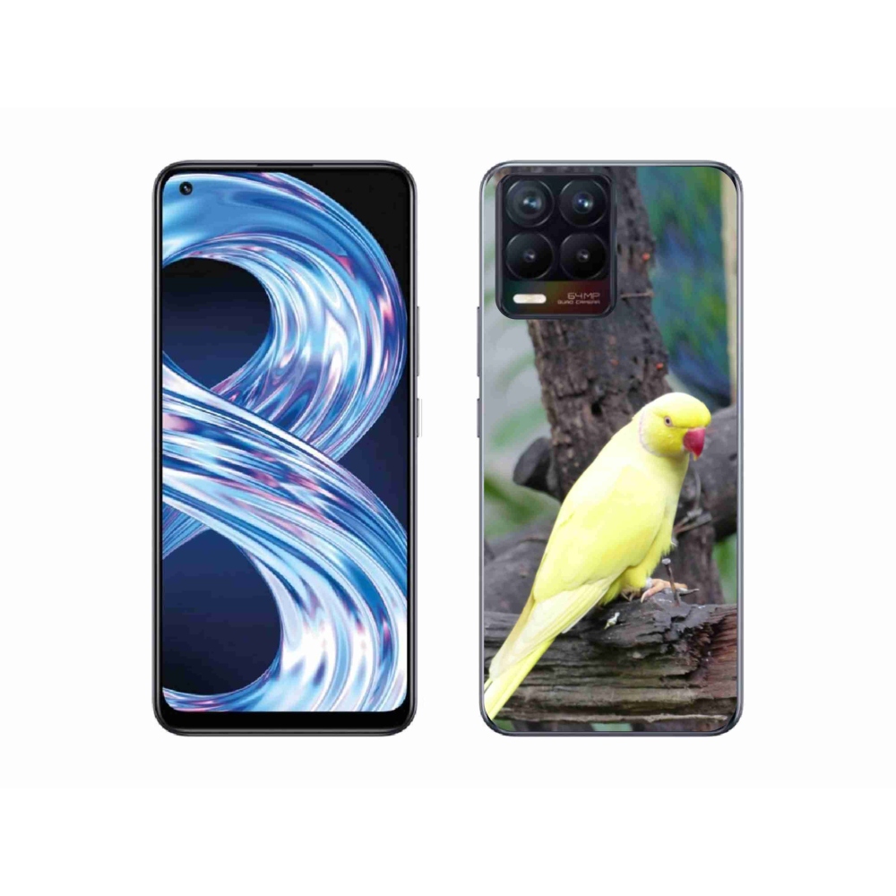 Gelový kryt mmCase na Realme 8 Pro - papoušek alexandr žlutý
