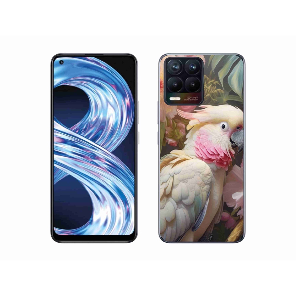 Gelový kryt mmCase na Realme 8 Pro - papoušek kakadu růžový 2