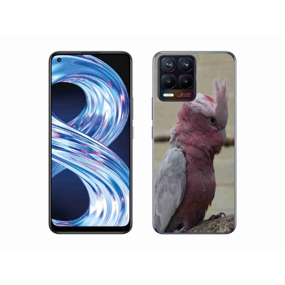 Gelový kryt mmCase na Realme 8 Pro - papoušek kakadu růžový
