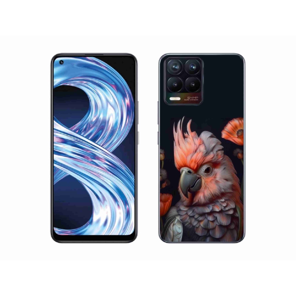 Gelový kryt mmCase na Realme 8 Pro - papoušek kakadu v barvách