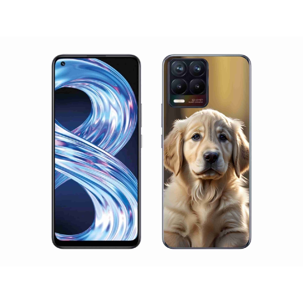 Gelový kryt mmCase na Realme 8 Pro - roztomilý zlatý retrívr
