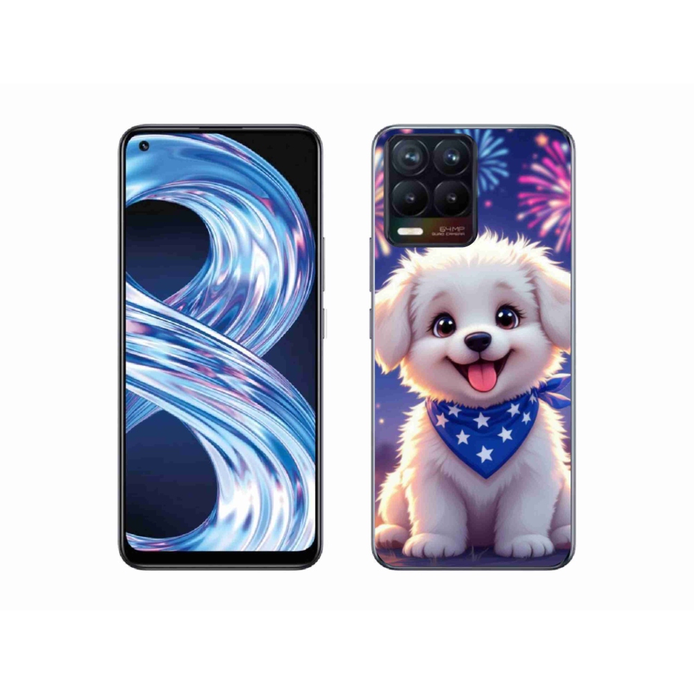 Gelový kryt mmCase na Realme 8 Pro - slavnostní štěně