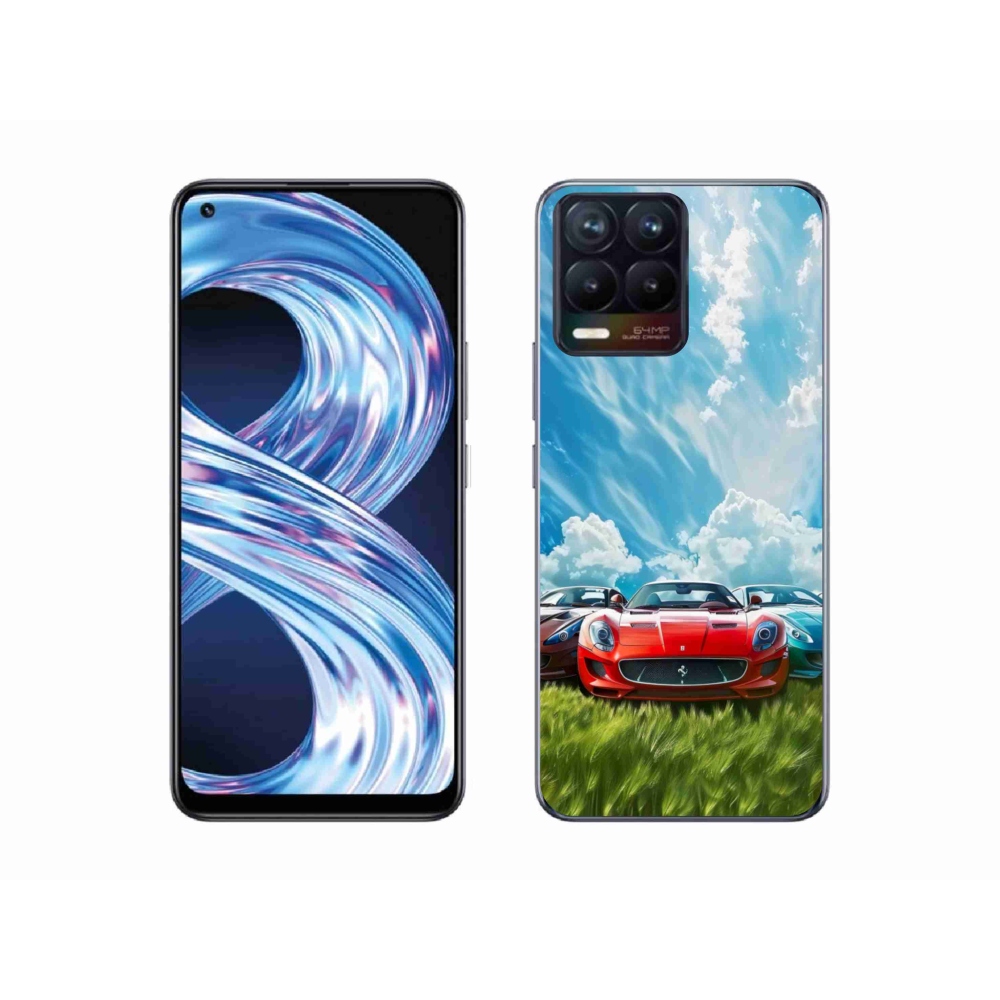 Gelový kryt mmCase na Realme 8 Pro - sportovní vozy